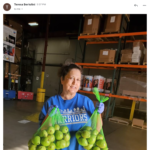 Teresa helping at the Food Bank in San Francisco