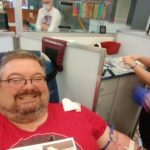 Rhett Gives Blood in Indianapolis